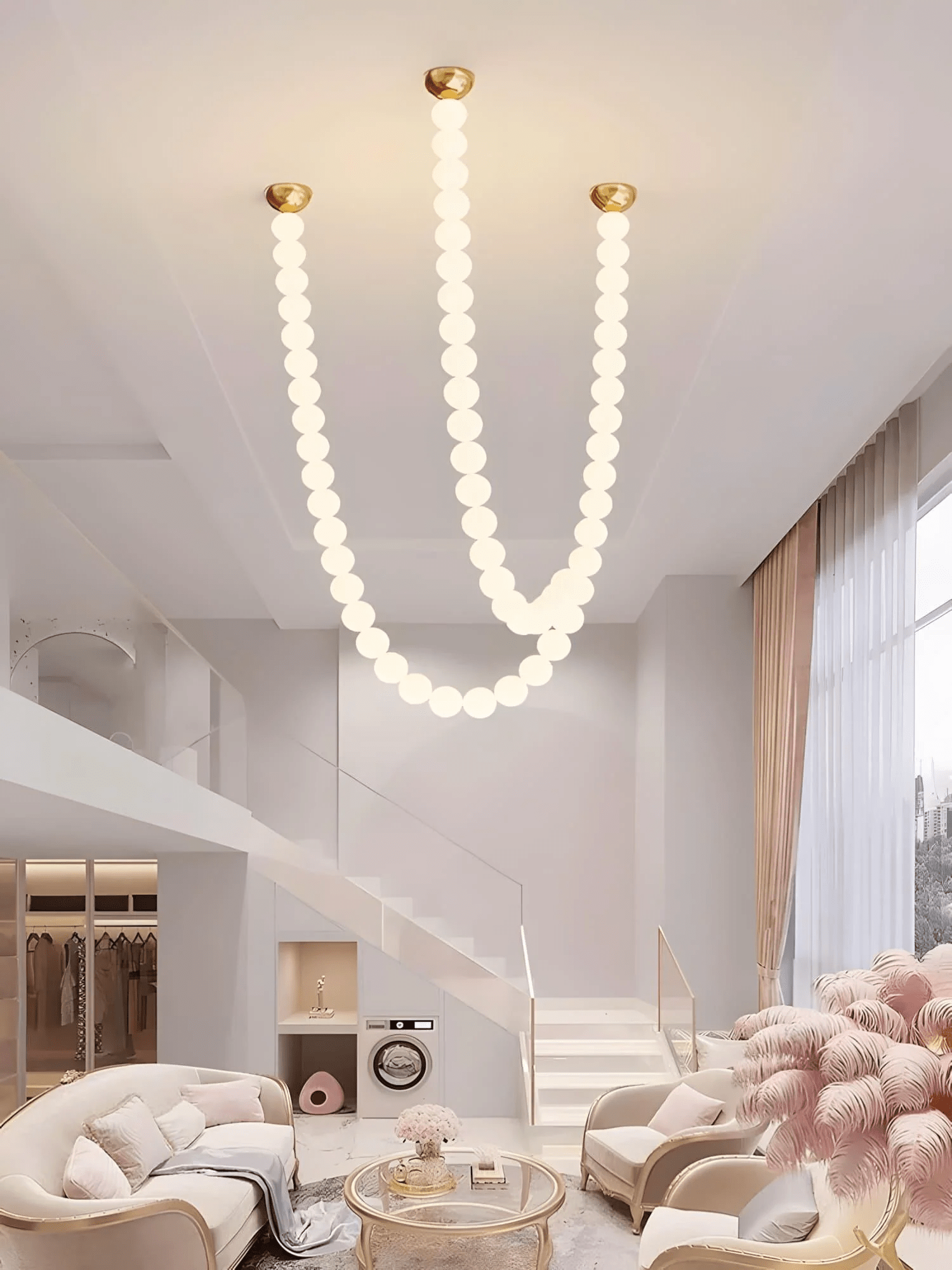 Pearl Kaskaden-Kronleuchter aus Glasperlen-Letslighting
