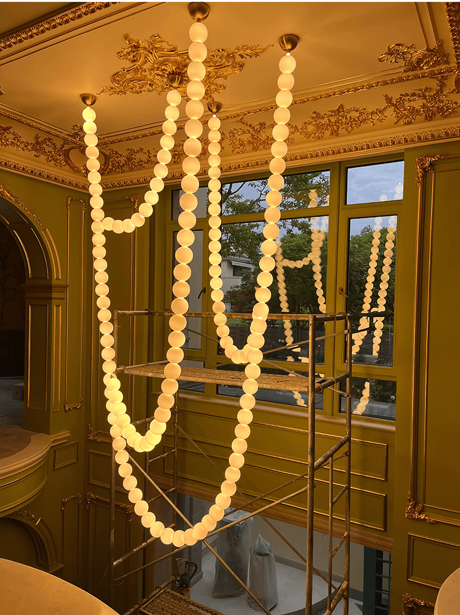 Pearl Kaskaden-Kronleuchter aus Glasperlen-Letslighting