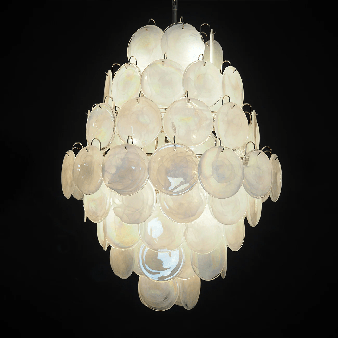 Aurora Chandelier Pink Murano Glass Handblown Discs - Neutralighting