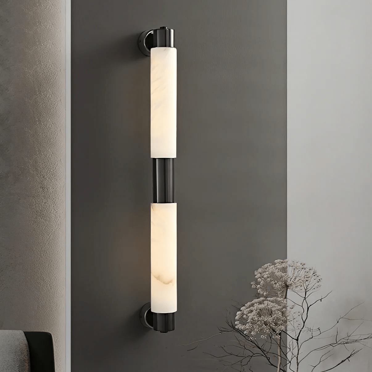 Eurthaeth Alabaster Brass Wall Light - Neutralighting