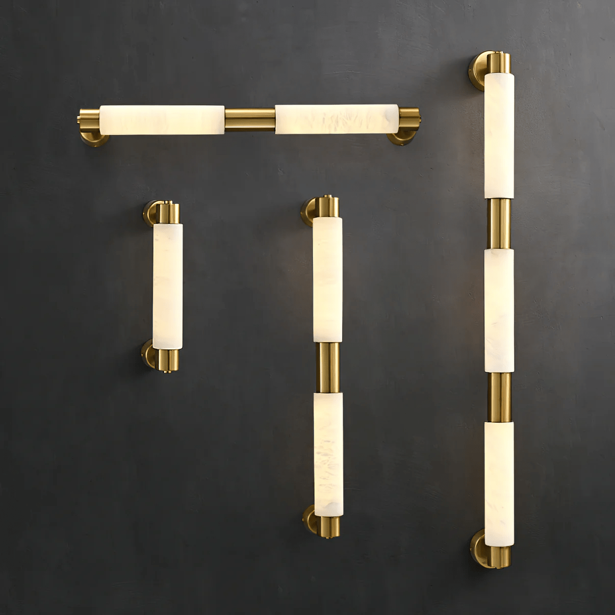Eurthaeth Alabaster Brass Wall Light - Neutralighting