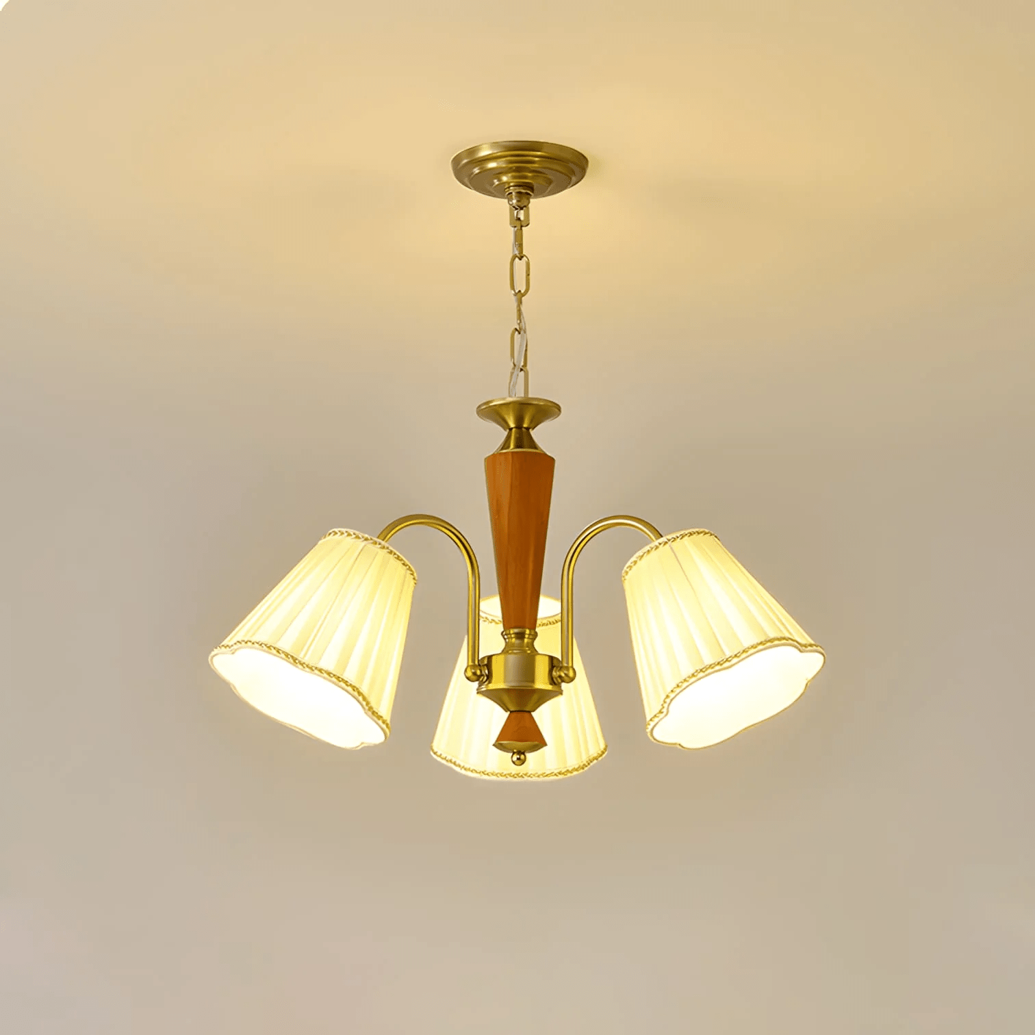Elijh Vintage Stoff-Kronleuchter-Letslighting