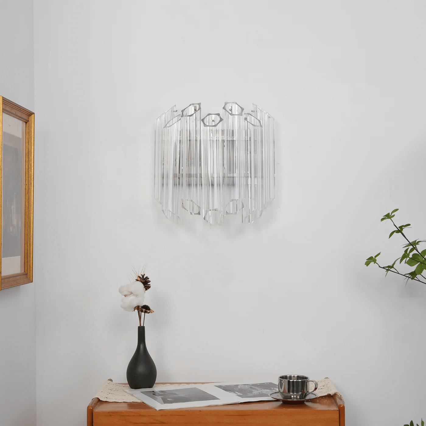 Aurora Wall Lamp Clear Murano Glass Tube Cascade - Neutralighting