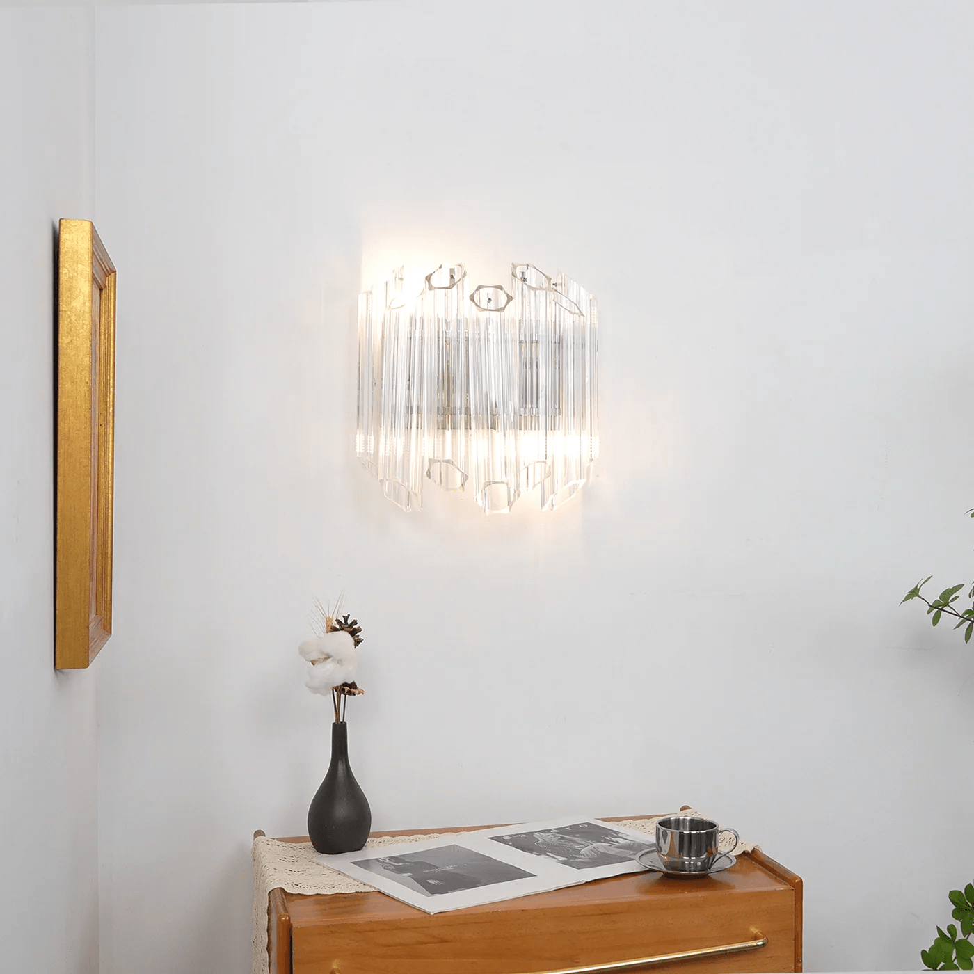 Aurora Wall Lamp Clear Murano Glass Tube Cascade - Neutralighting