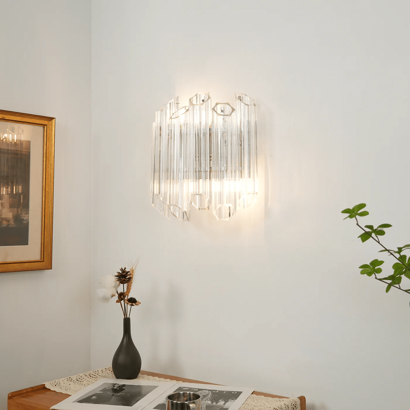Aurora Wall Lamp Clear Murano Glass Tube Cascade - Neutralighting