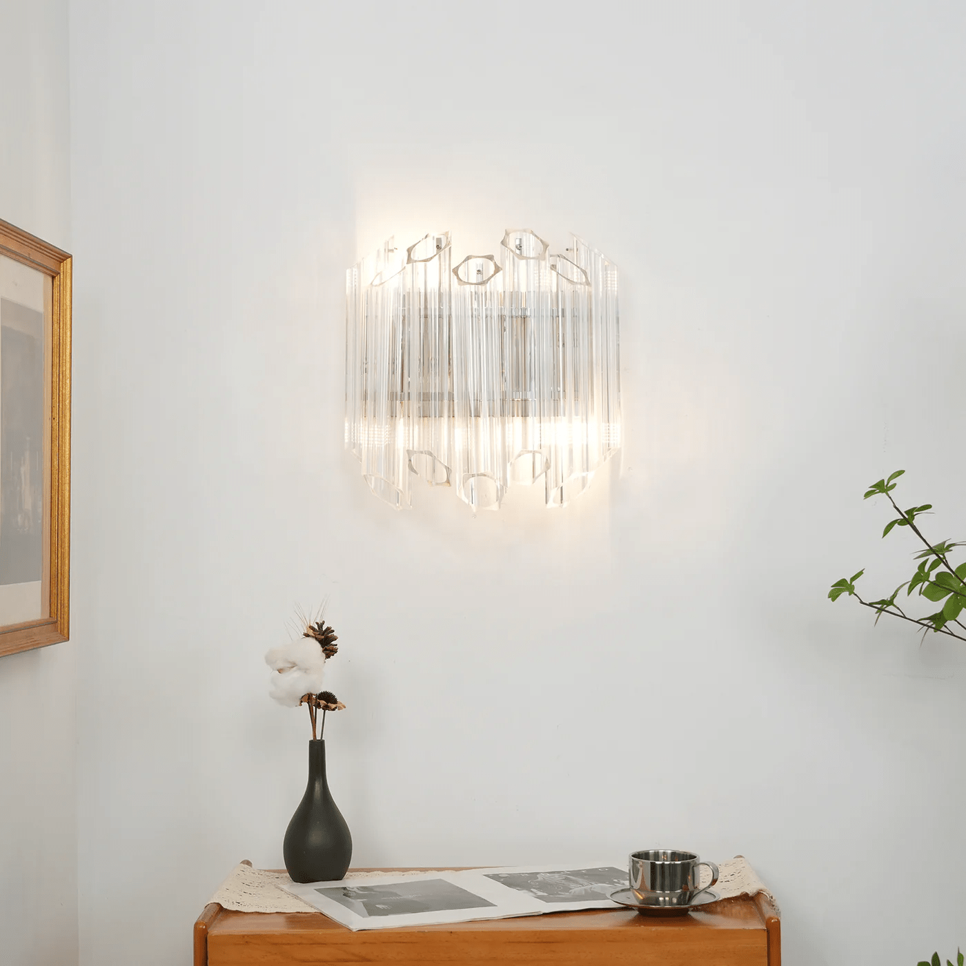 Aurora Wall Lamp Clear Murano Glass Tube Cascade - Neutralighting