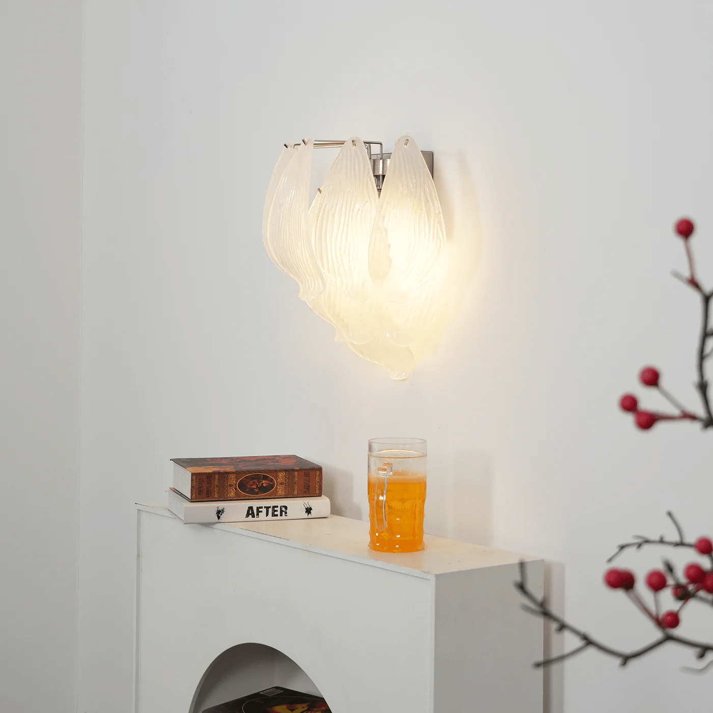 Aurora Wall Lamp Murano Glass Petal Frosted Cascading - Neutralighting