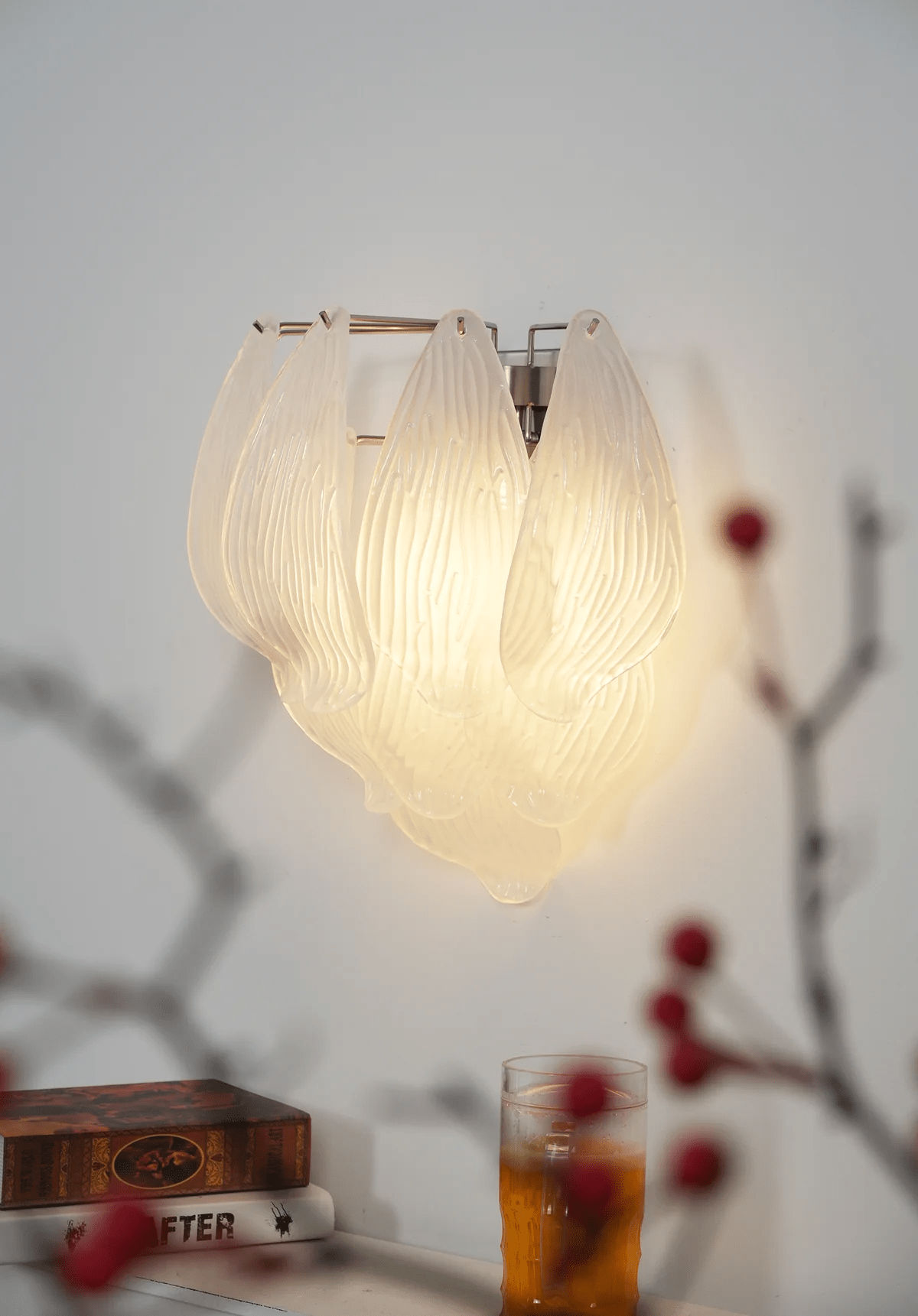 Aurora Wall Lamp Murano Glass Petal Frosted Cascading - Neutralighting