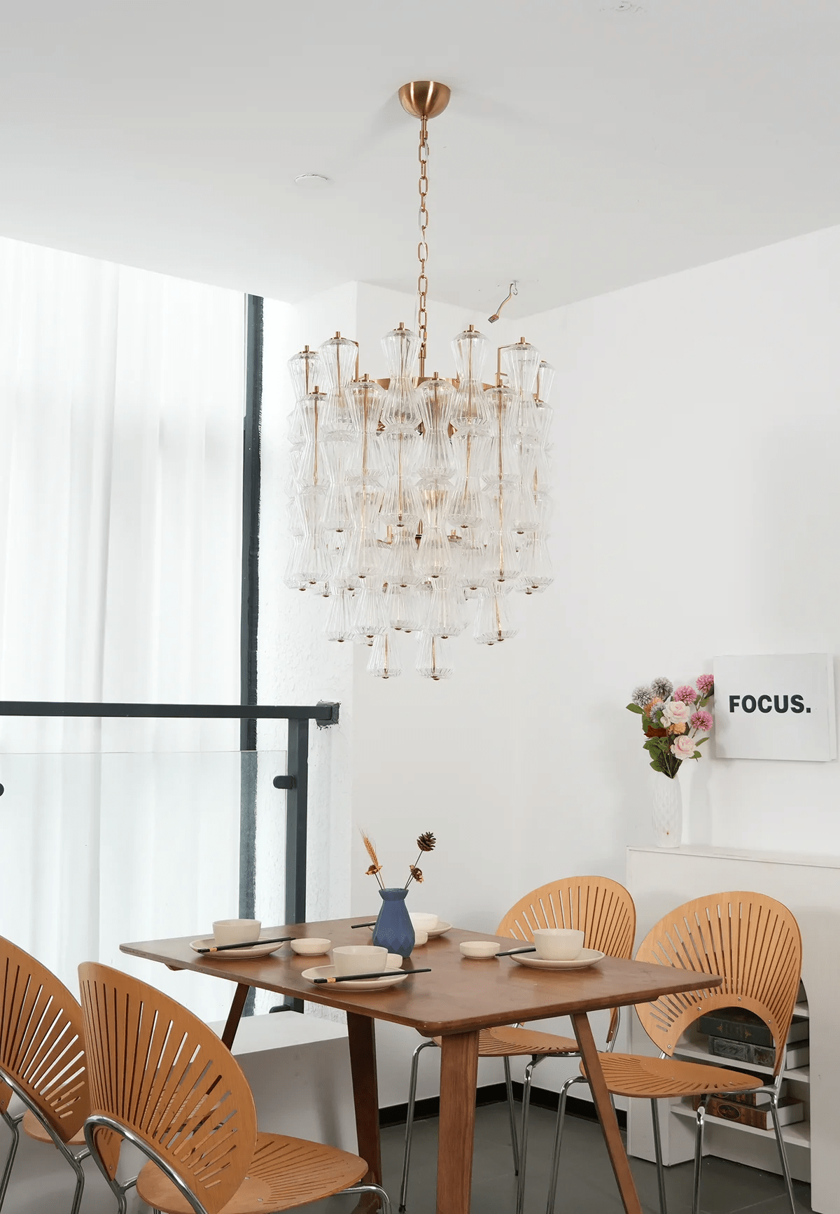 Aurora Chandelier Murano Glass Floral Cascade - Neutralighting