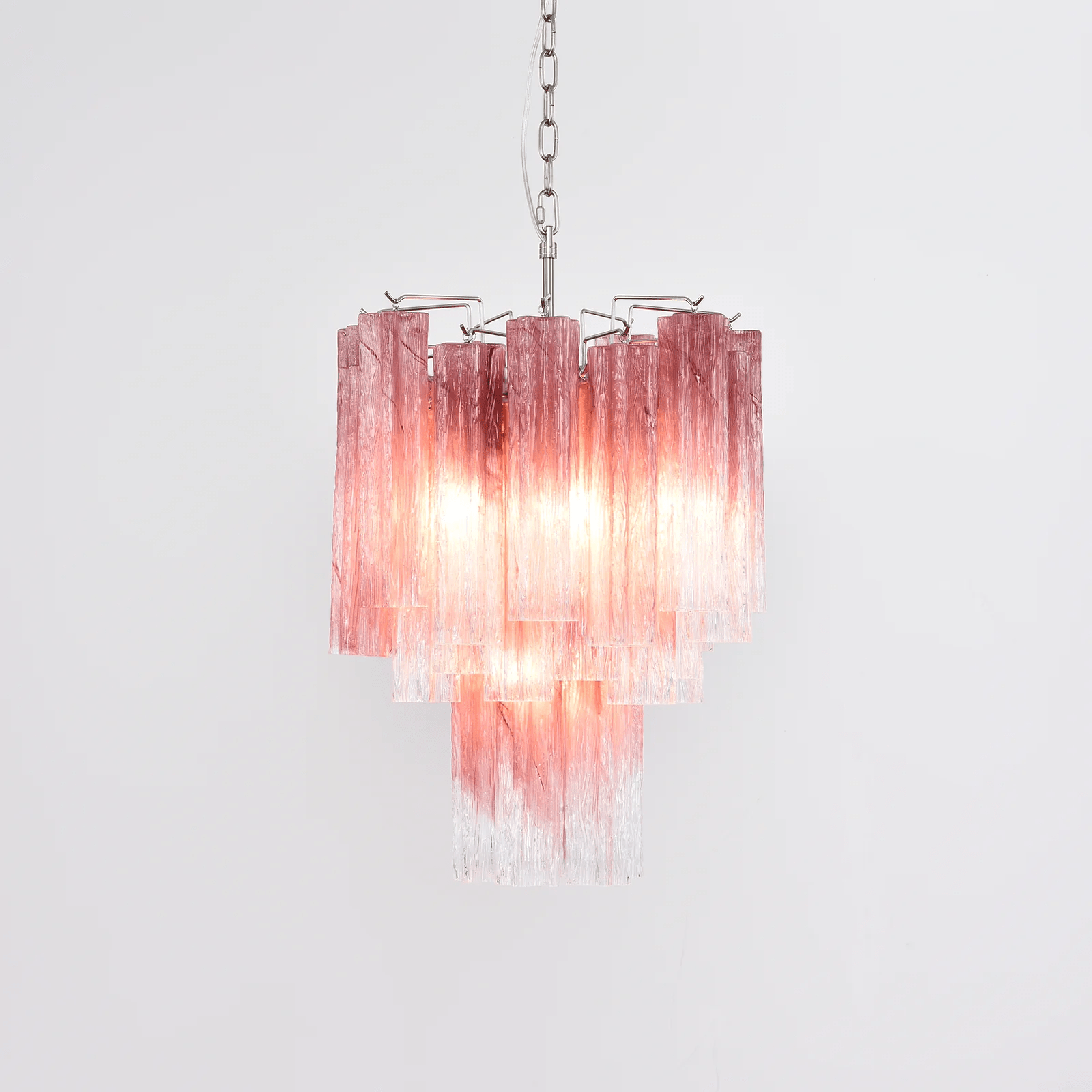 Aurora Chandelier Rose Gradient Murano Glass Tiered - Neutralighting