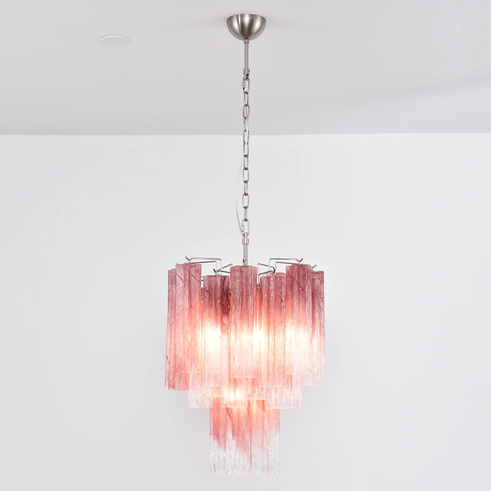 Aurora Chandelier Rose Gradient Murano Glass Tiered - Neutralighting