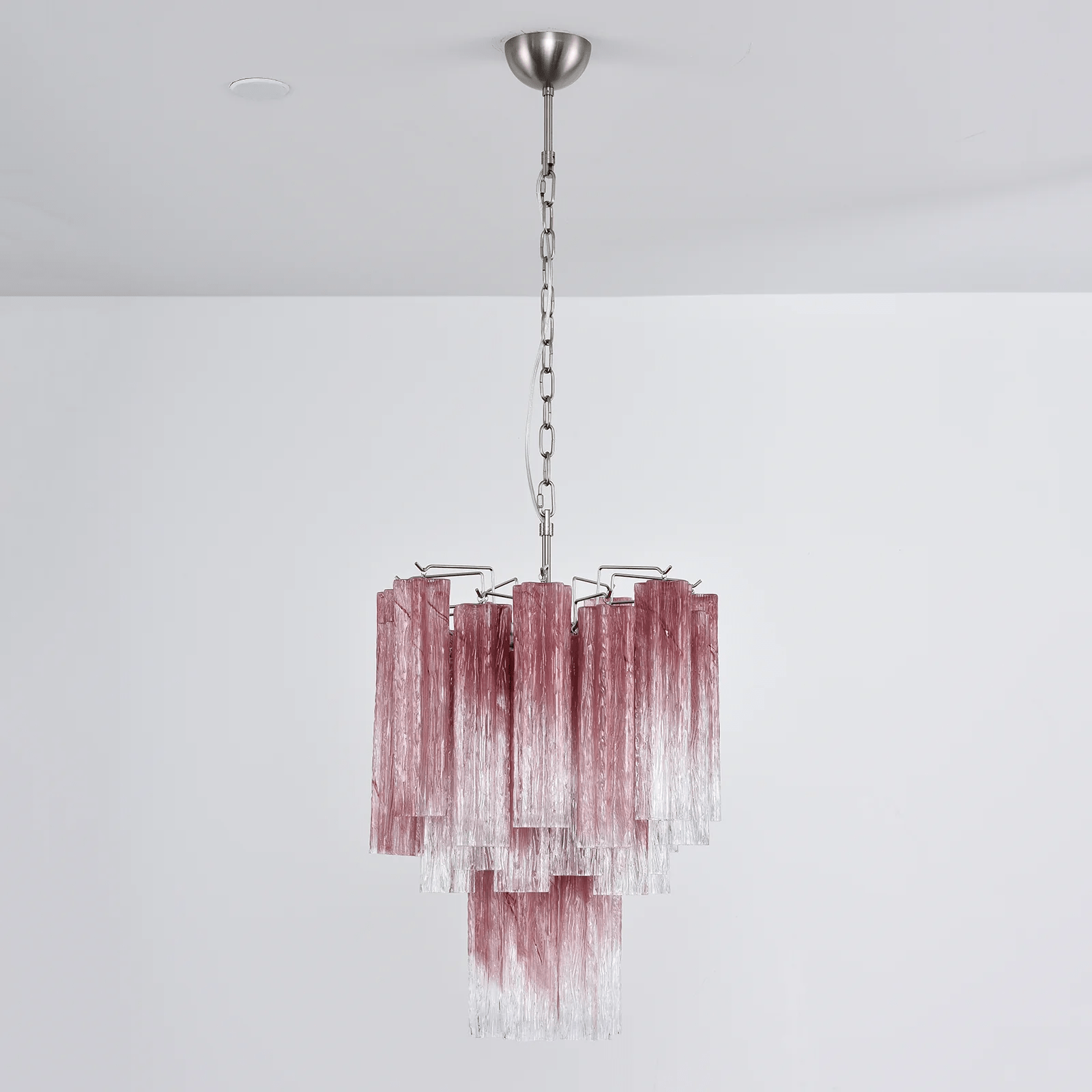 Aurora Chandelier Rose Gradient Murano Glass Tiered - Neutralighting