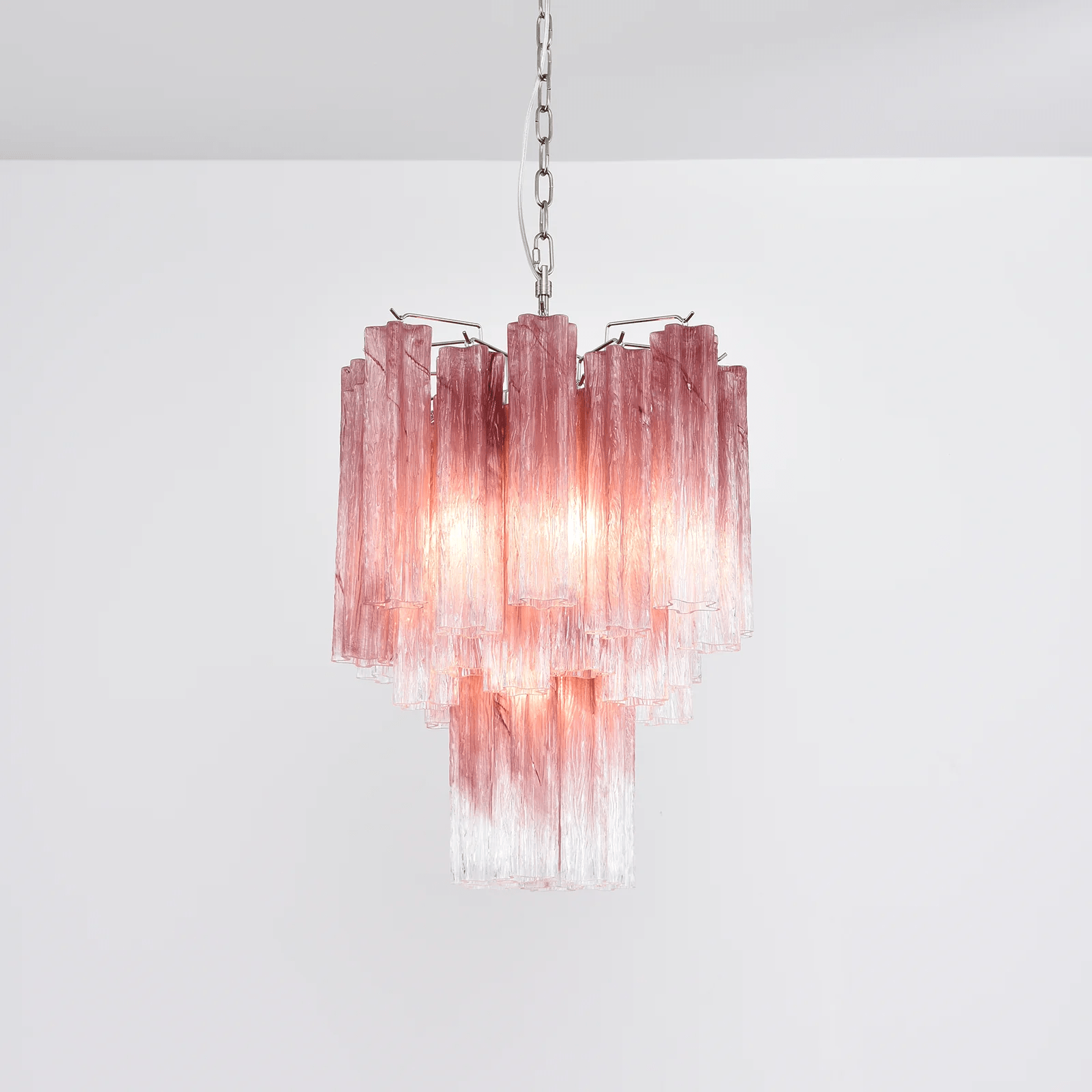 Aurora Chandelier Rose Gradient Murano Glass Tiered - Neutralighting
