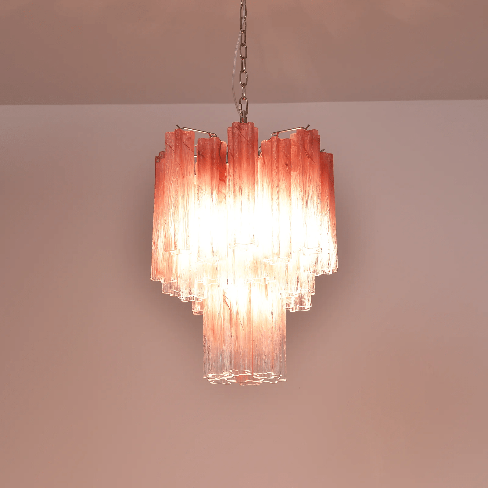 Aurora Chandelier Rose Gradient Murano Glass Tiered - Neutralighting