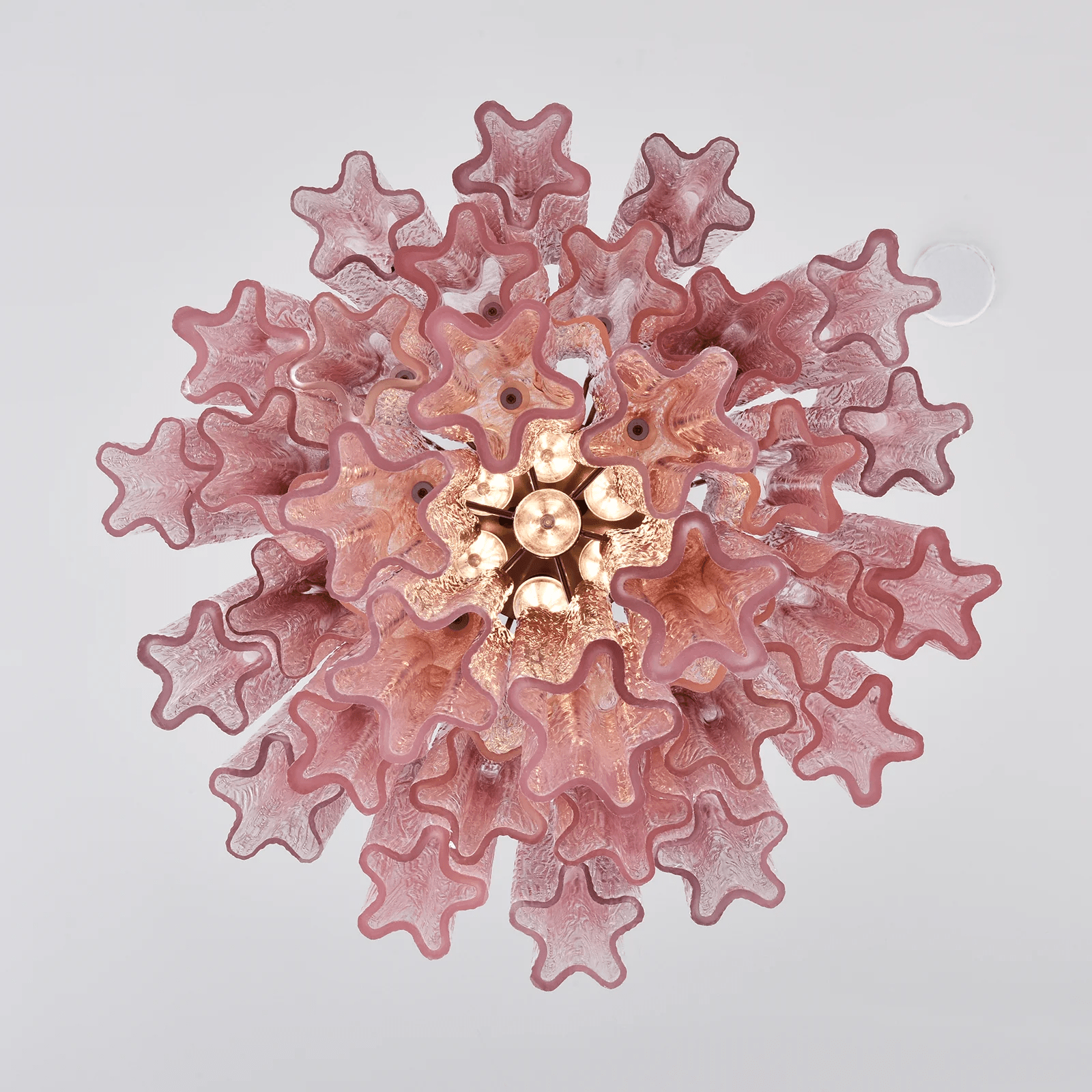 Aurora Chandelier Rose Gradient Murano Glass Tiered - Neutralighting
