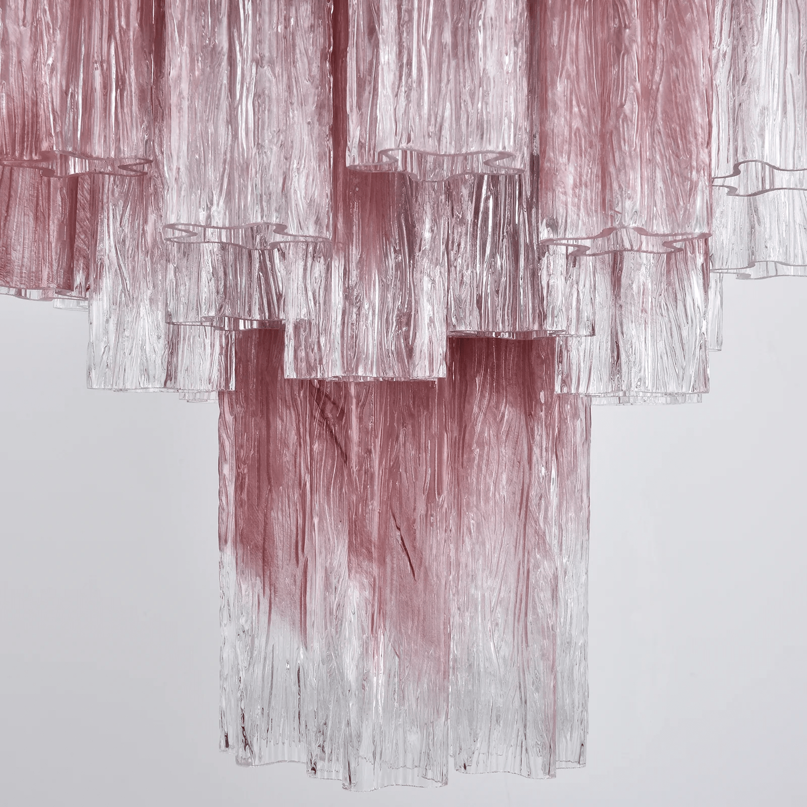 Aurora Chandelier Rose Gradient Murano Glass Tiered - Neutralighting
