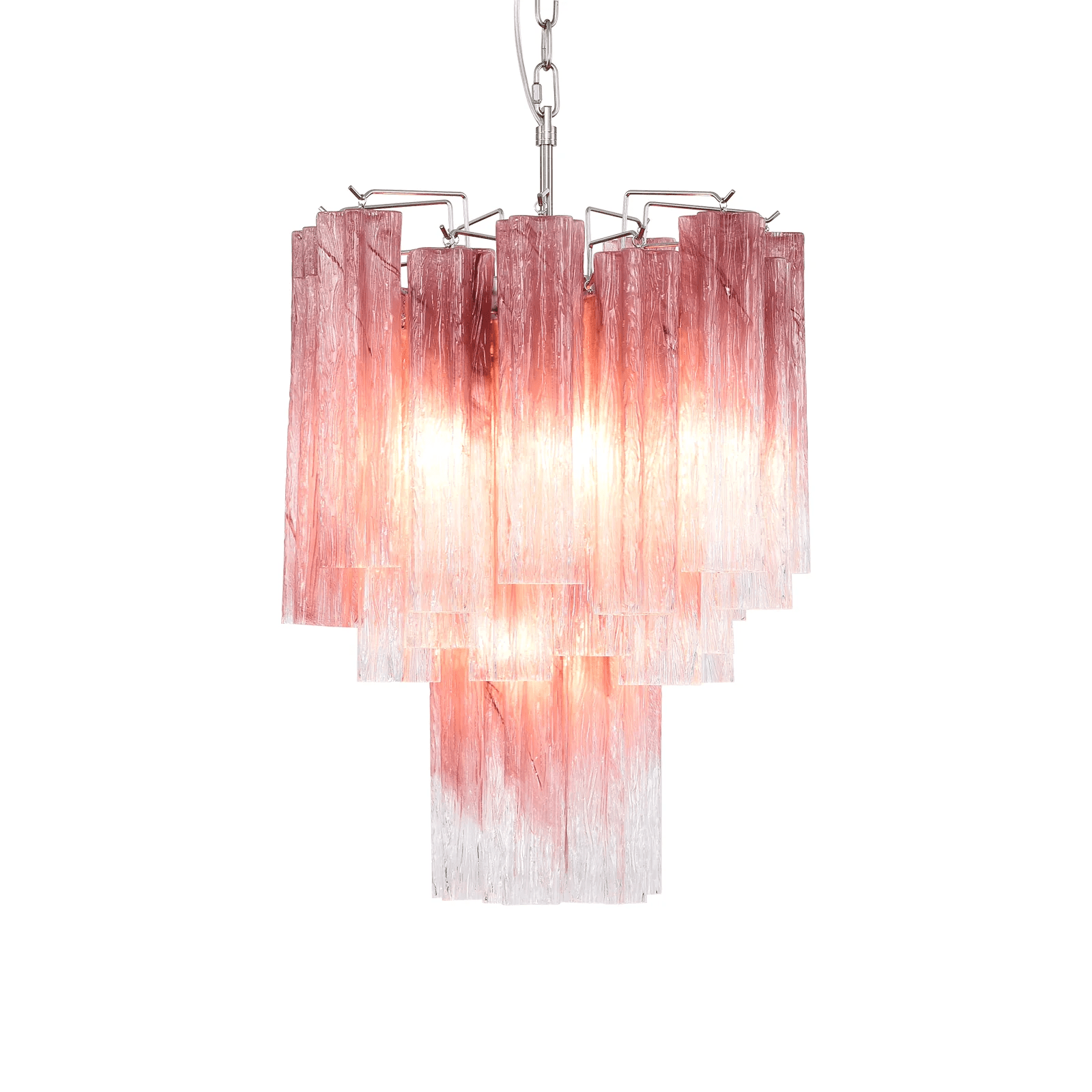 Aurora Chandelier Rose Gradient Murano Glass Tiered - Neutralighting