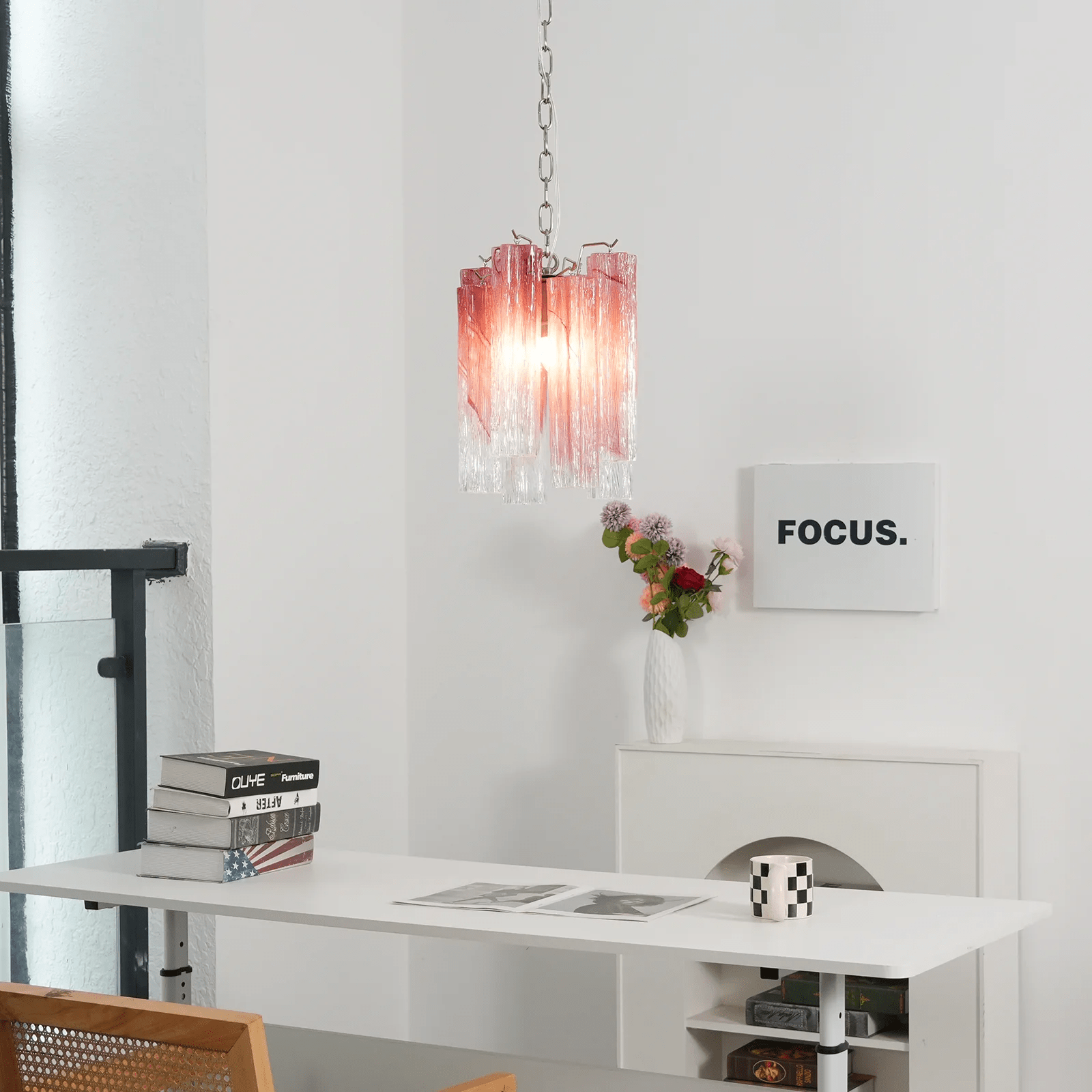 Aurora Chandelier Pink Gradient Murano Glass - Neutralighting