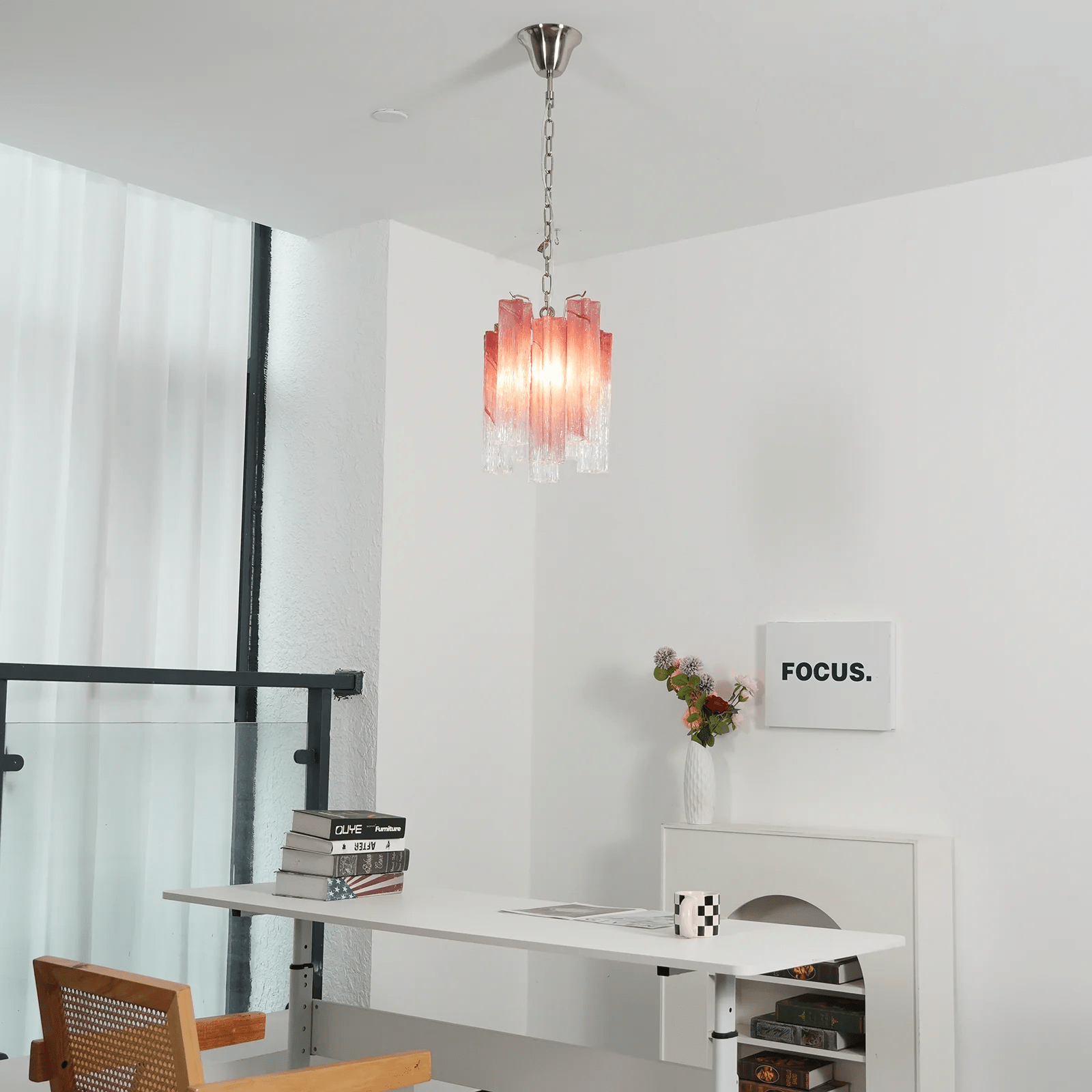 Aurora Chandelier Pink Gradient Murano Glass - Neutralighting