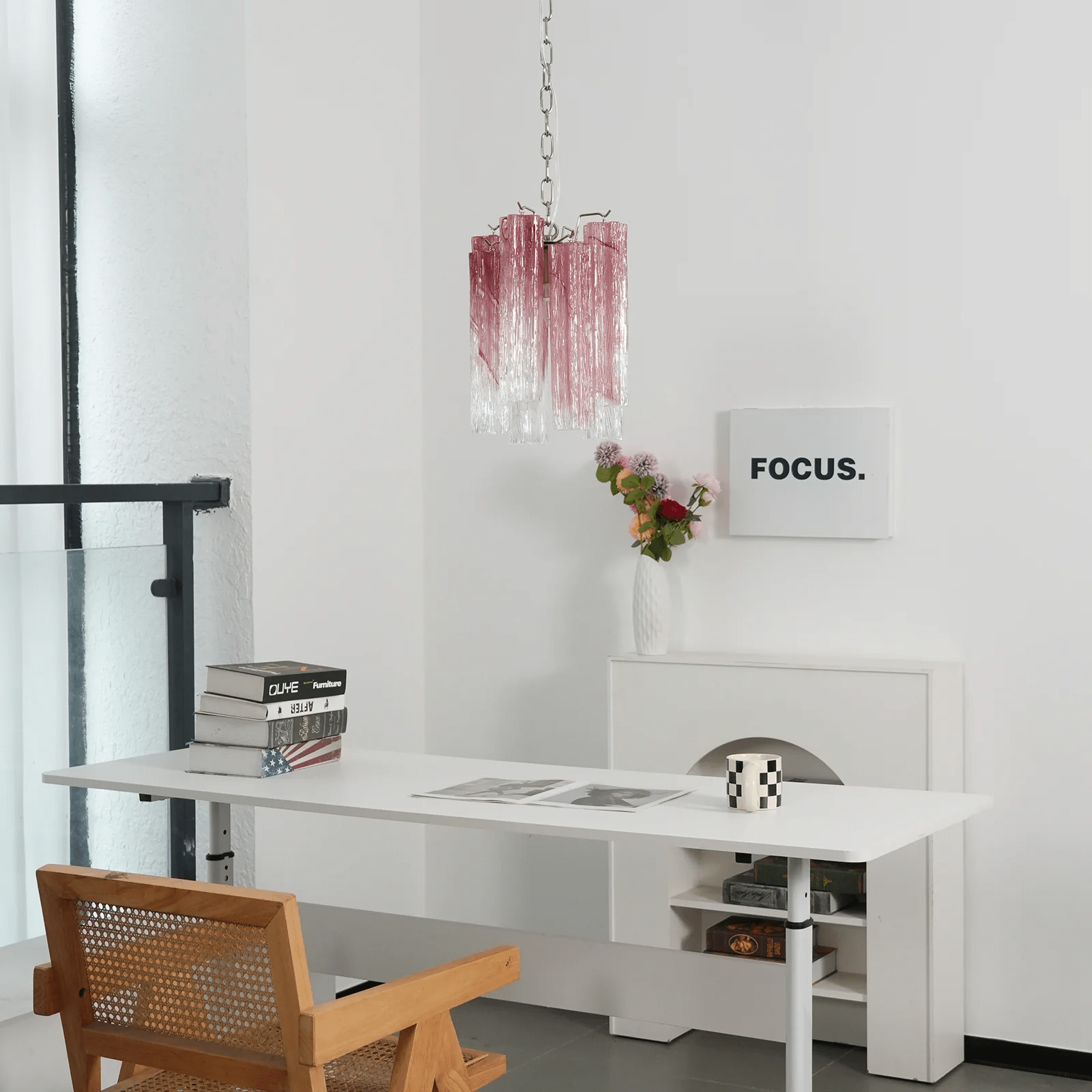 Aurora Chandelier Pink Gradient Murano Glass - Neutralighting