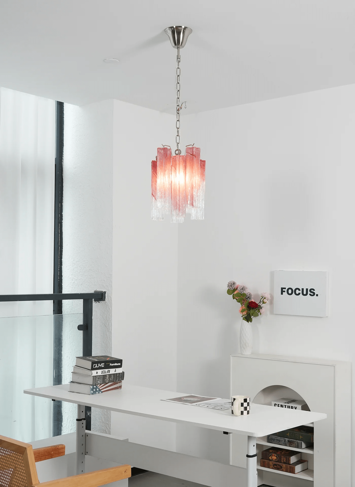 Aurora Chandelier Pink Gradient Murano Glass - Neutralighting