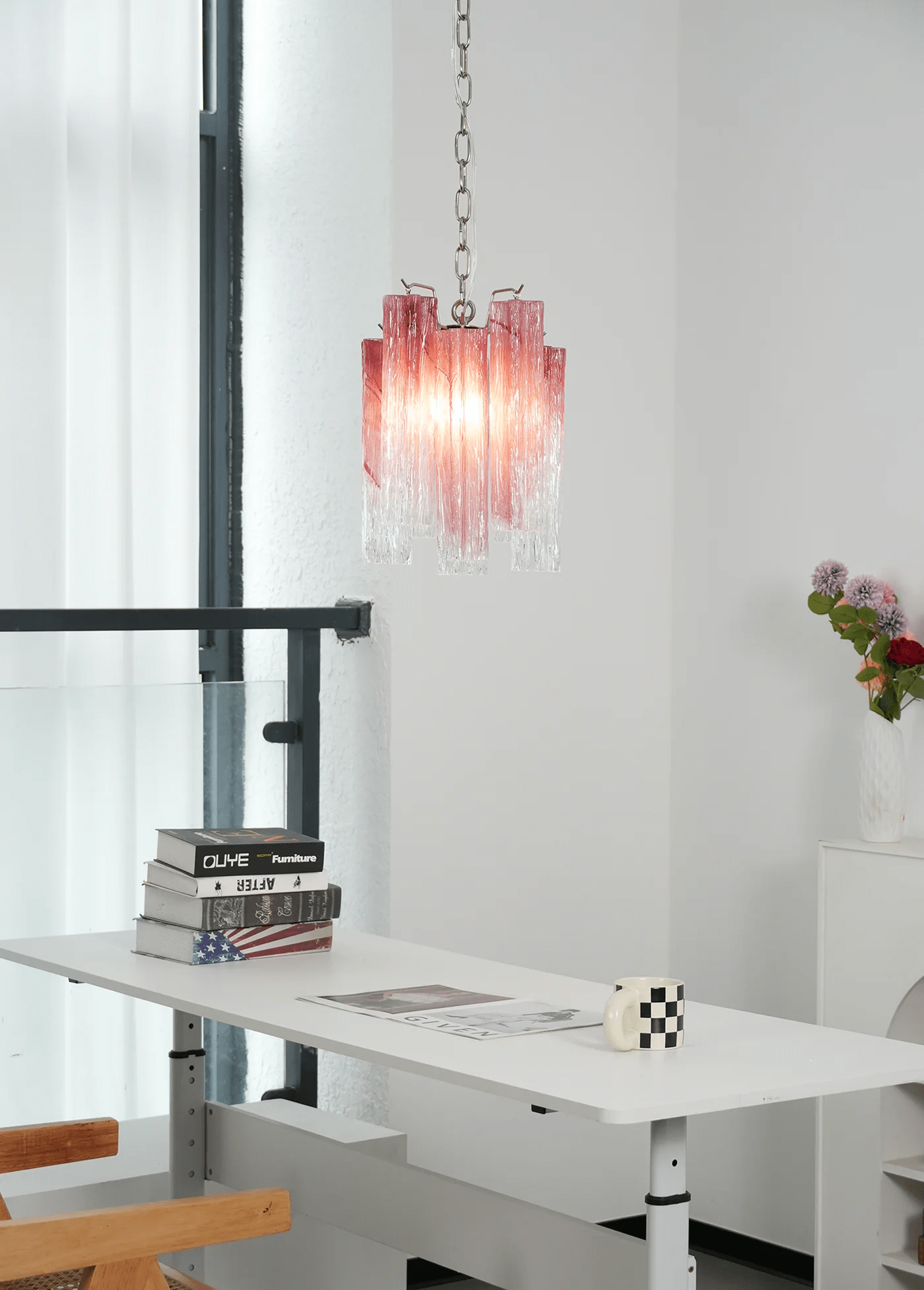 Aurora Chandelier Pink Gradient Murano Glass - Neutralighting