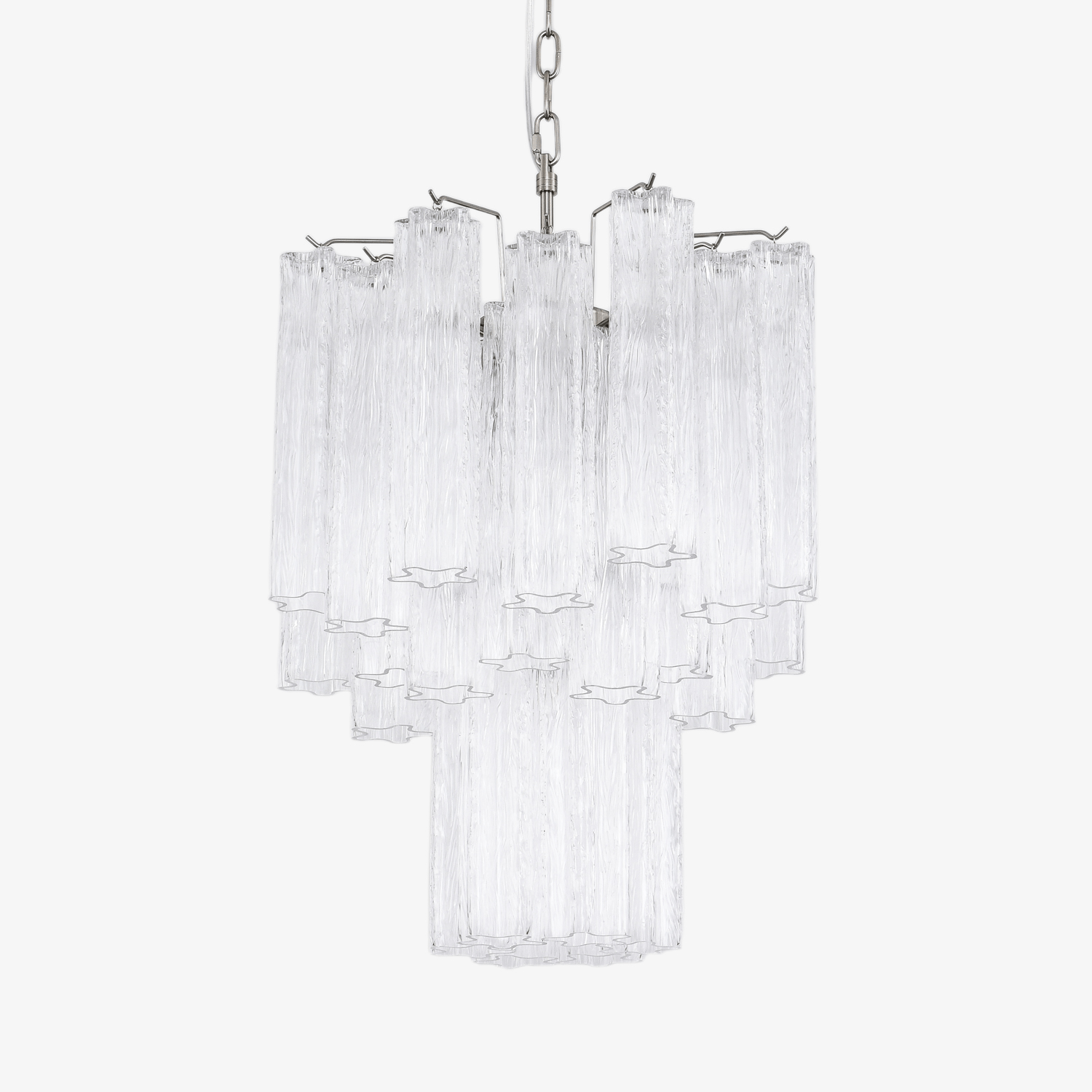 Aurora Chandelier Clear Murano Glass Tube Tiered Modern - Neutralighting