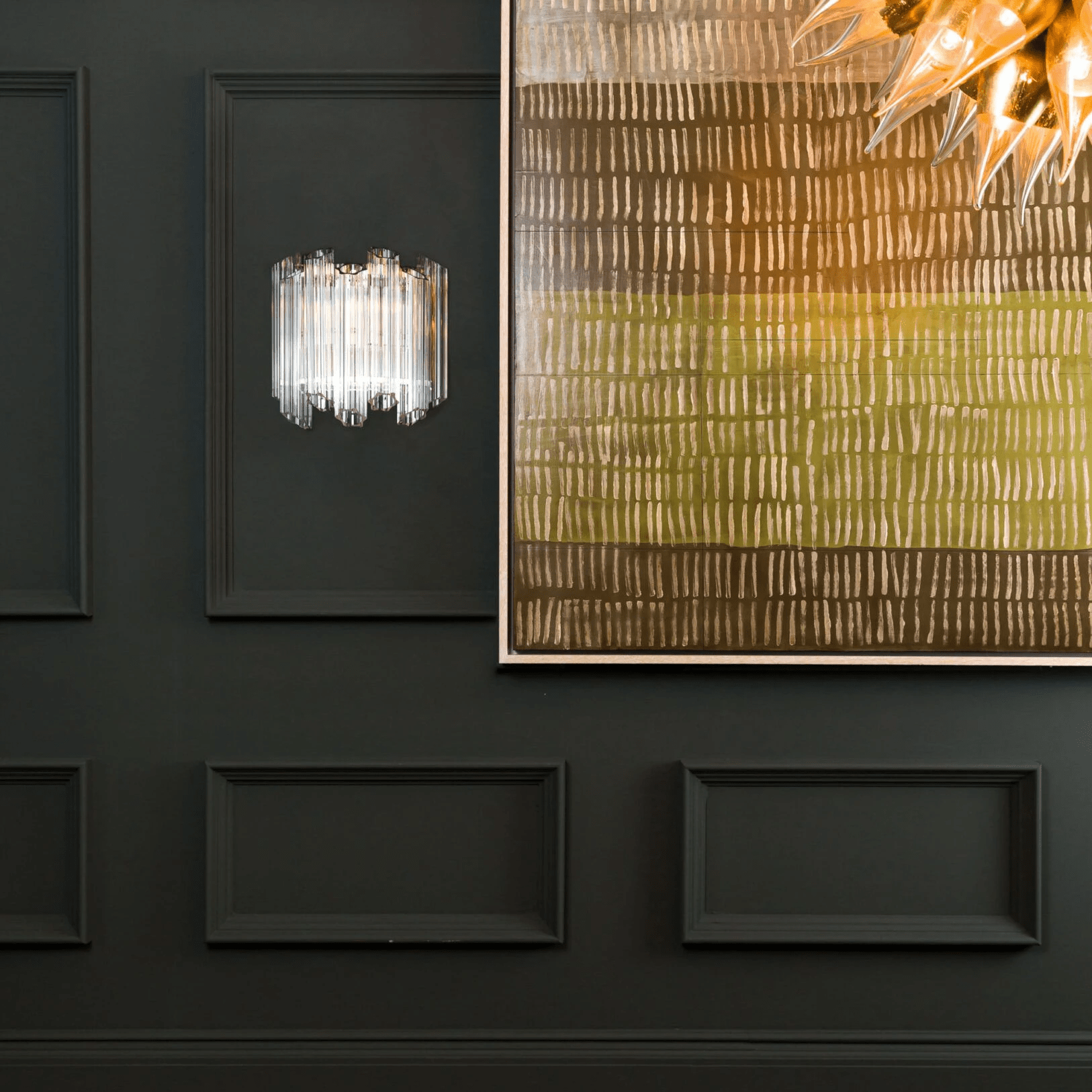 Aurora Wall Lamp Clear Murano Glass Tube Cascade - Neutralighting