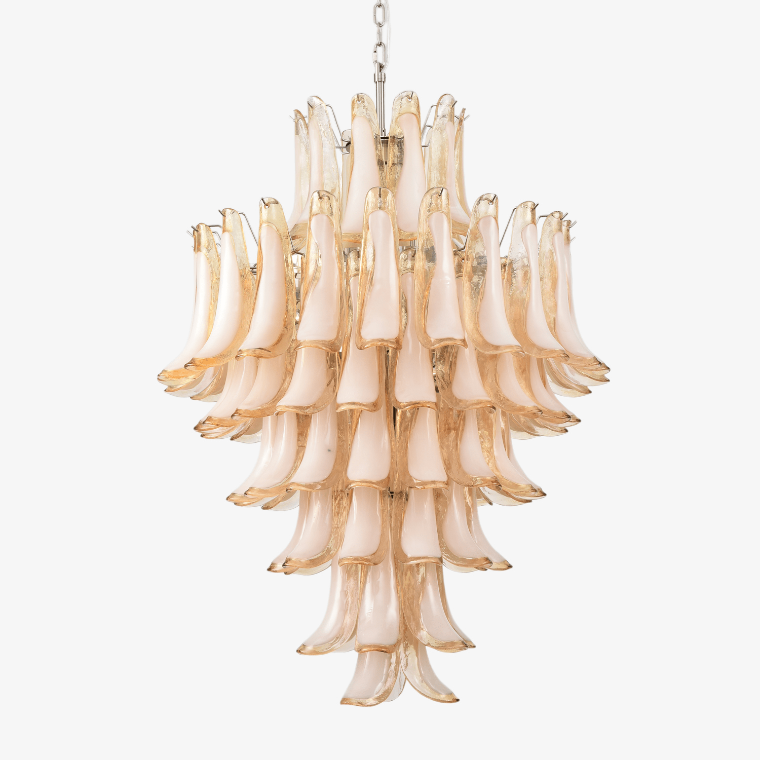 Aurora Chandelier Amber Murano Glass Petal Layered Luxury - Neutralighting