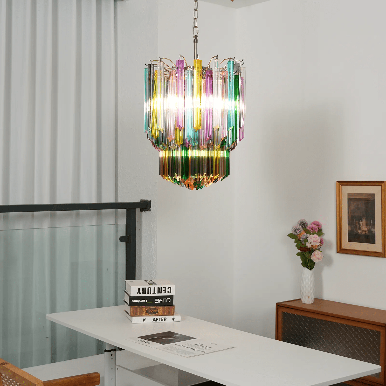 Aurora Chandelier Murano Glass Colorful Prism - Neutralighting