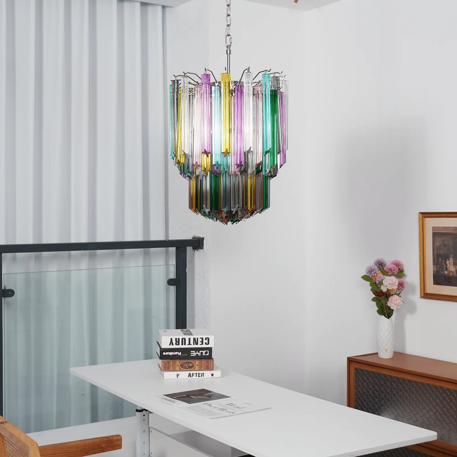 Aurora Chandelier Murano Glass Colorful Prism - Neutralighting