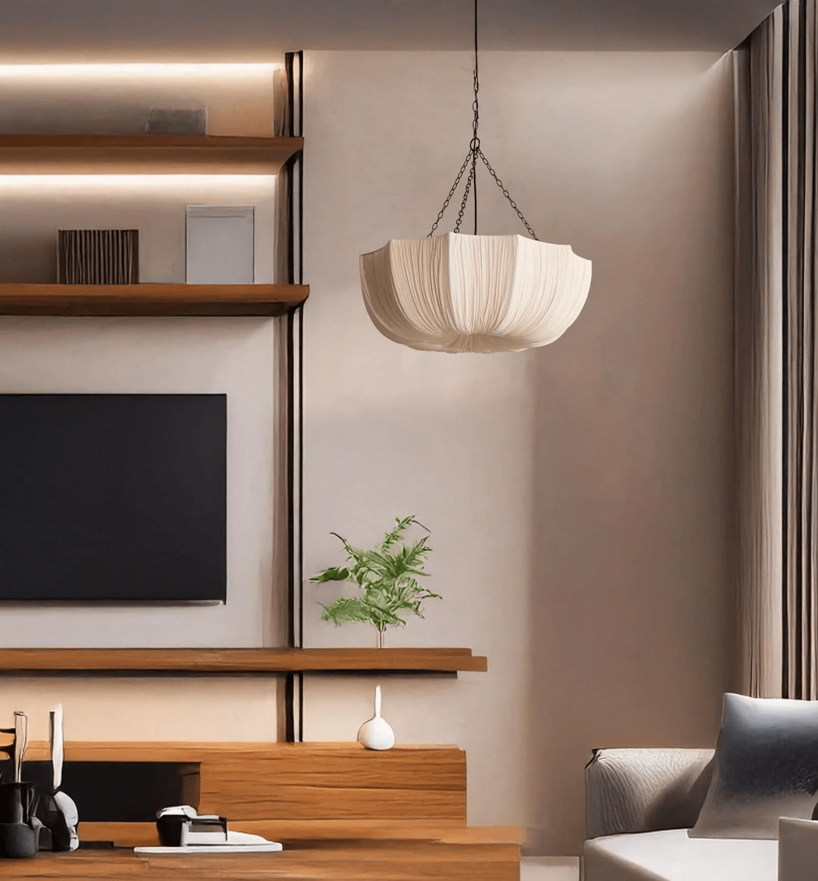 Aurelia Vintage Stoff Pendelleuchte Lampe-Letslighting