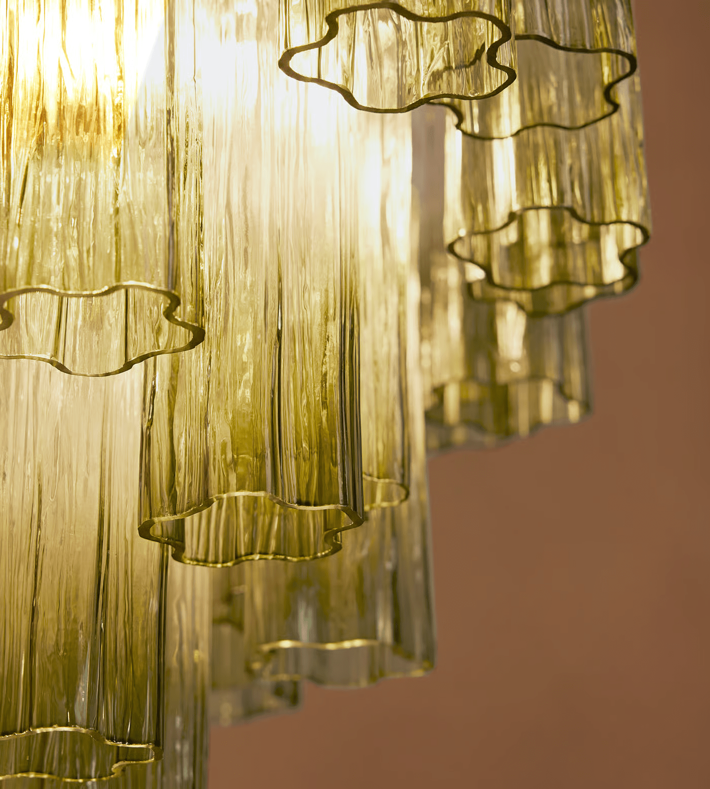 Aurora Chandelier Murano Glass Tiered Green - Neutralighting