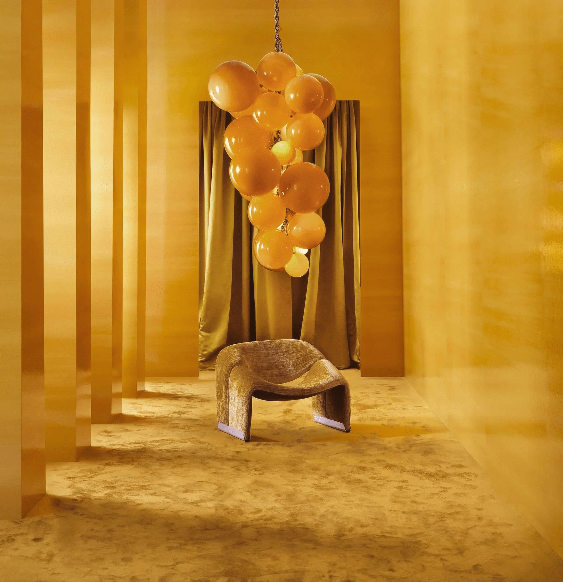 Aurora Chandelier Murano Glass Grape Cluster Art Deco - Blowlighting