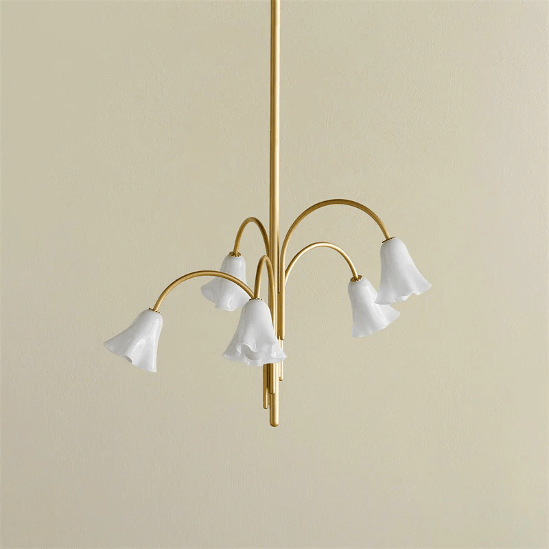 Aurora Chandelier Blossom Petal Glass Arms - Neutralighting