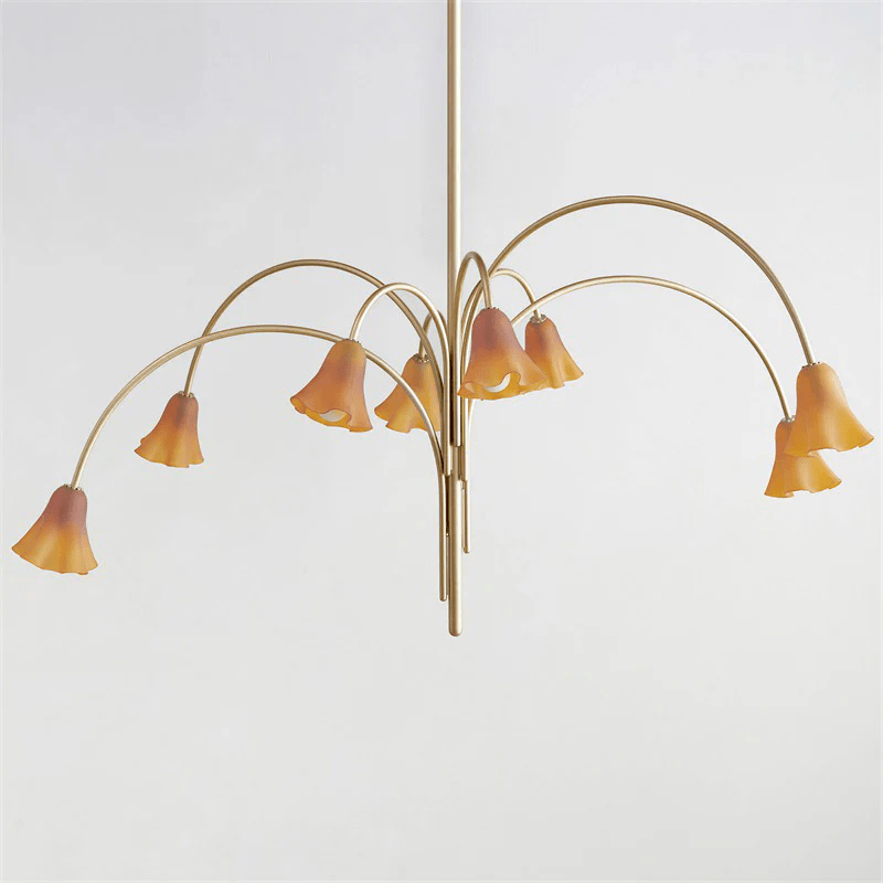 Aurora Chandelier Blossom Petal Glass Arms - Neutralighting