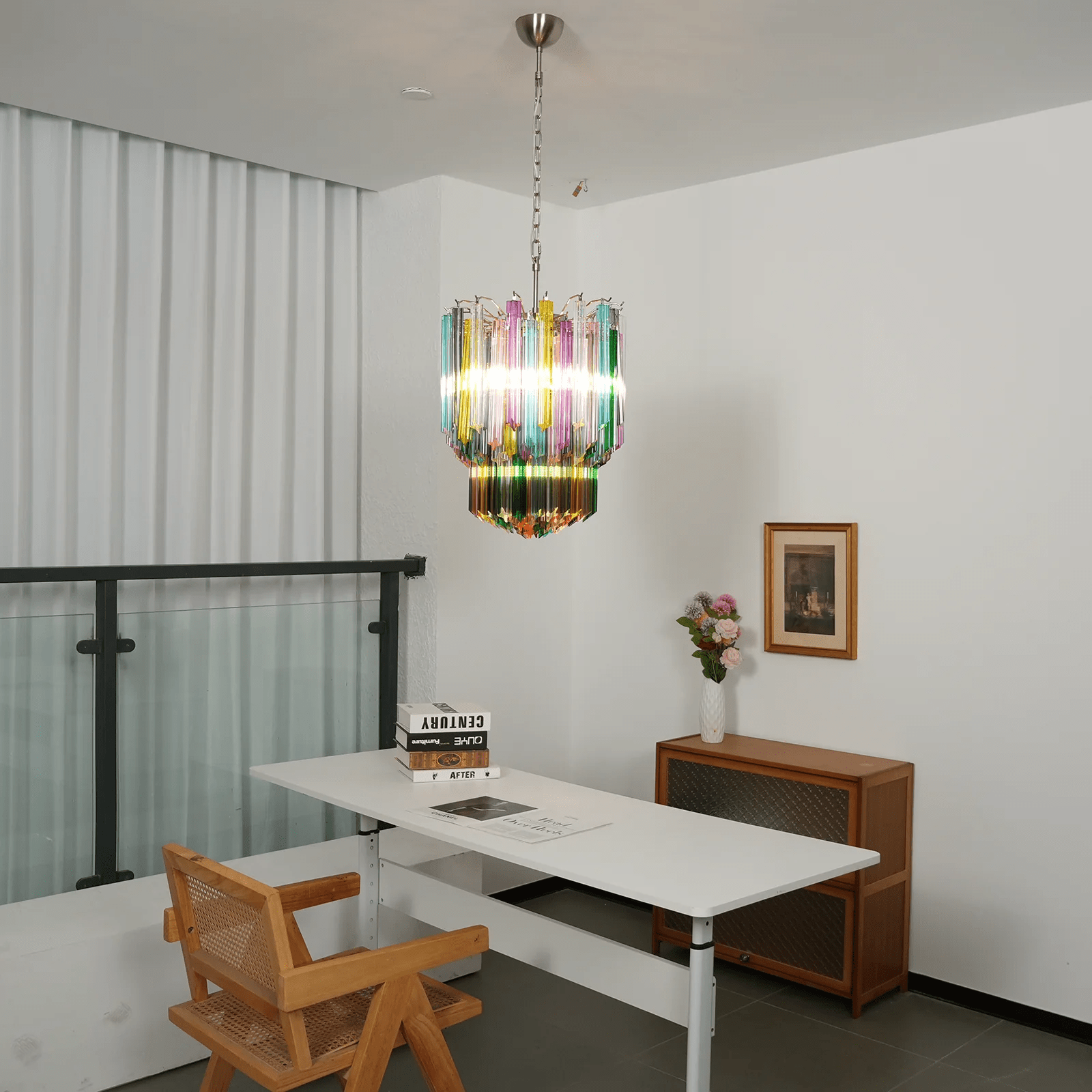 Aurora Chandelier Murano Glass Colorful Prism - Neutralighting