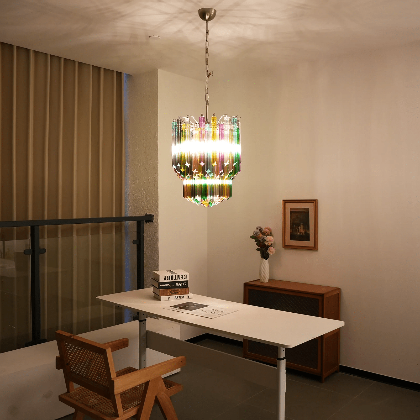 Aurora Chandelier Murano Glass Colorful Prism - Neutralighting