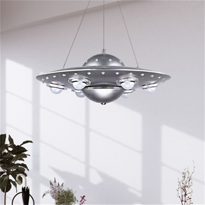 Silva Design UFO LED Pendelleuchte Silber Schlaf/Kinderzimmer Metall&Glas ∅ 50CM