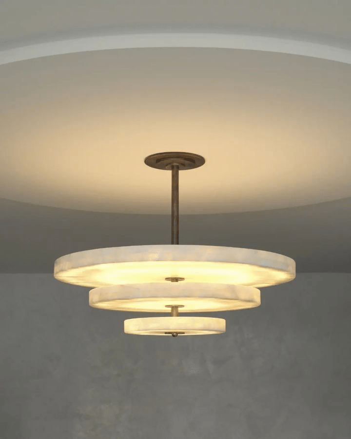 Liora Minimalist Alabaster Pendant Light Chandelier - Neutralighting