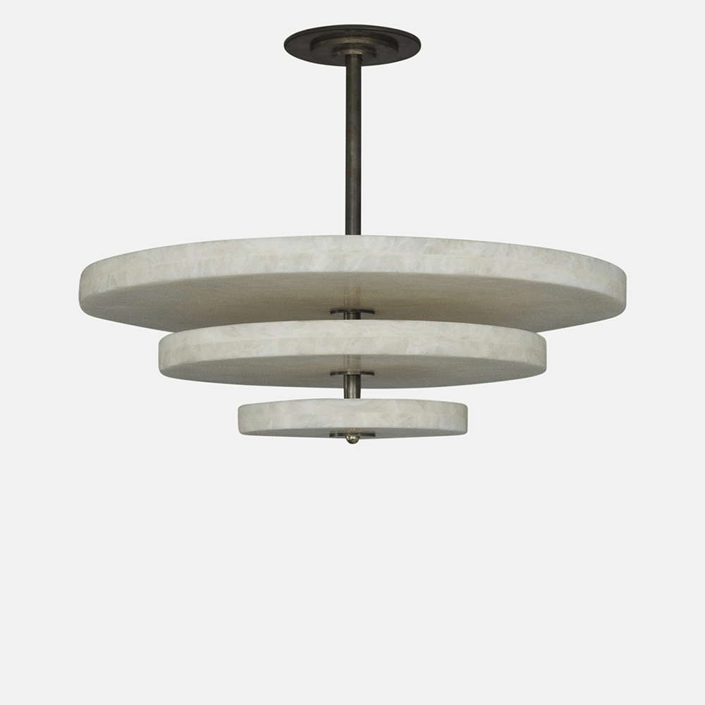 Liora Minimalist Alabaster Pendant Light Chandelier - Neutralighting