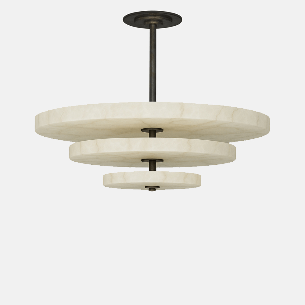 Liora Minimalist Alabaster Pendant Light Chandelier - Neutralighting