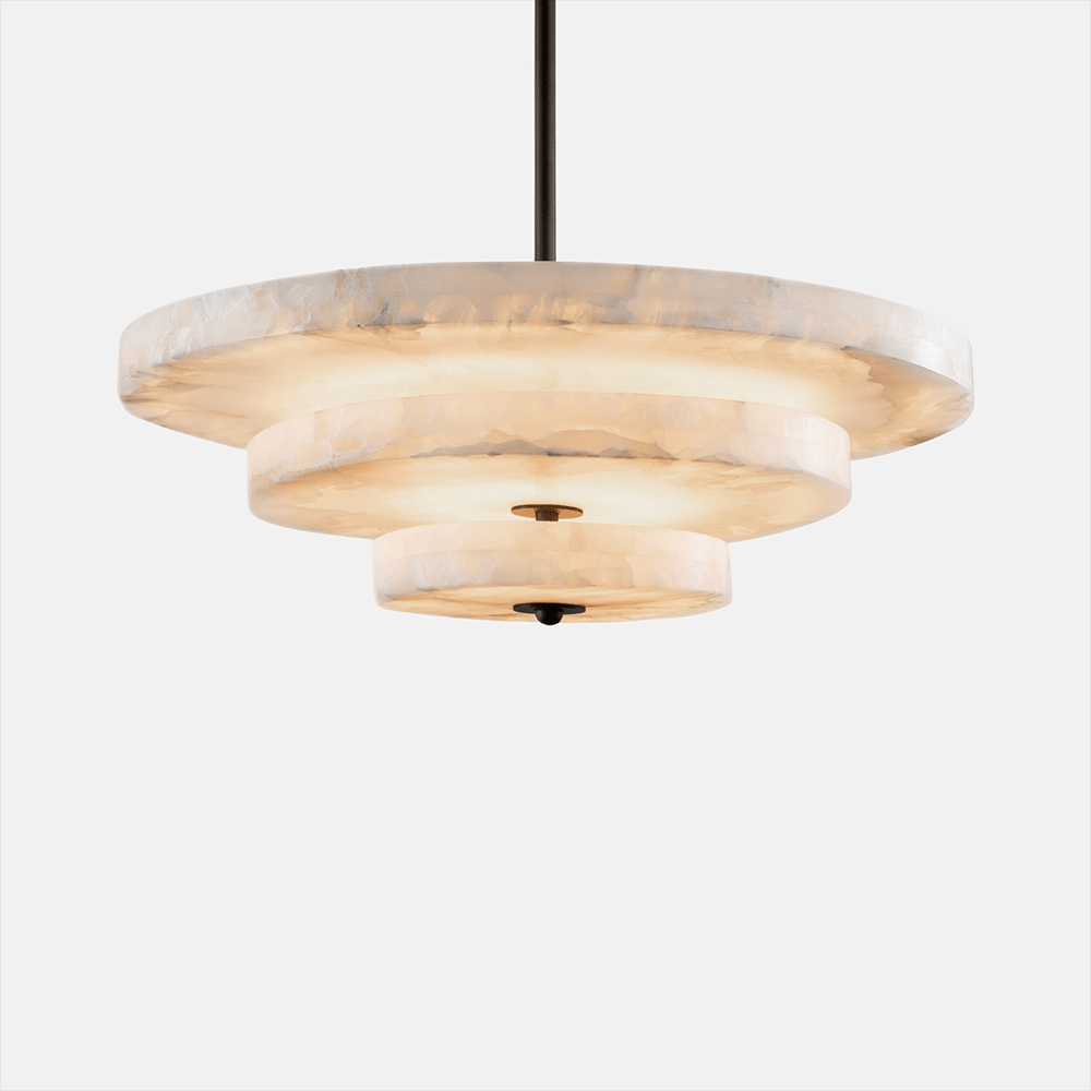Liora Minimalist Alabaster Pendant Light Chandelier - Neutralighting