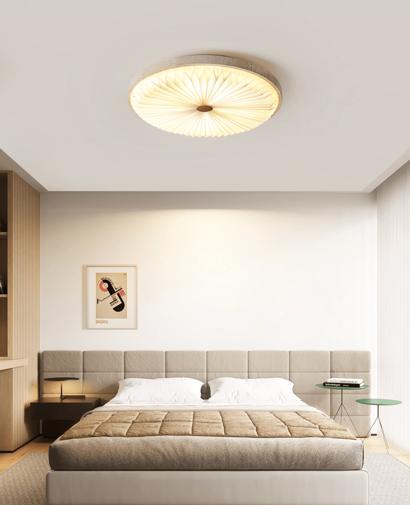 Ciloraris Textured Travertine Ceiling Light - Neutralighting