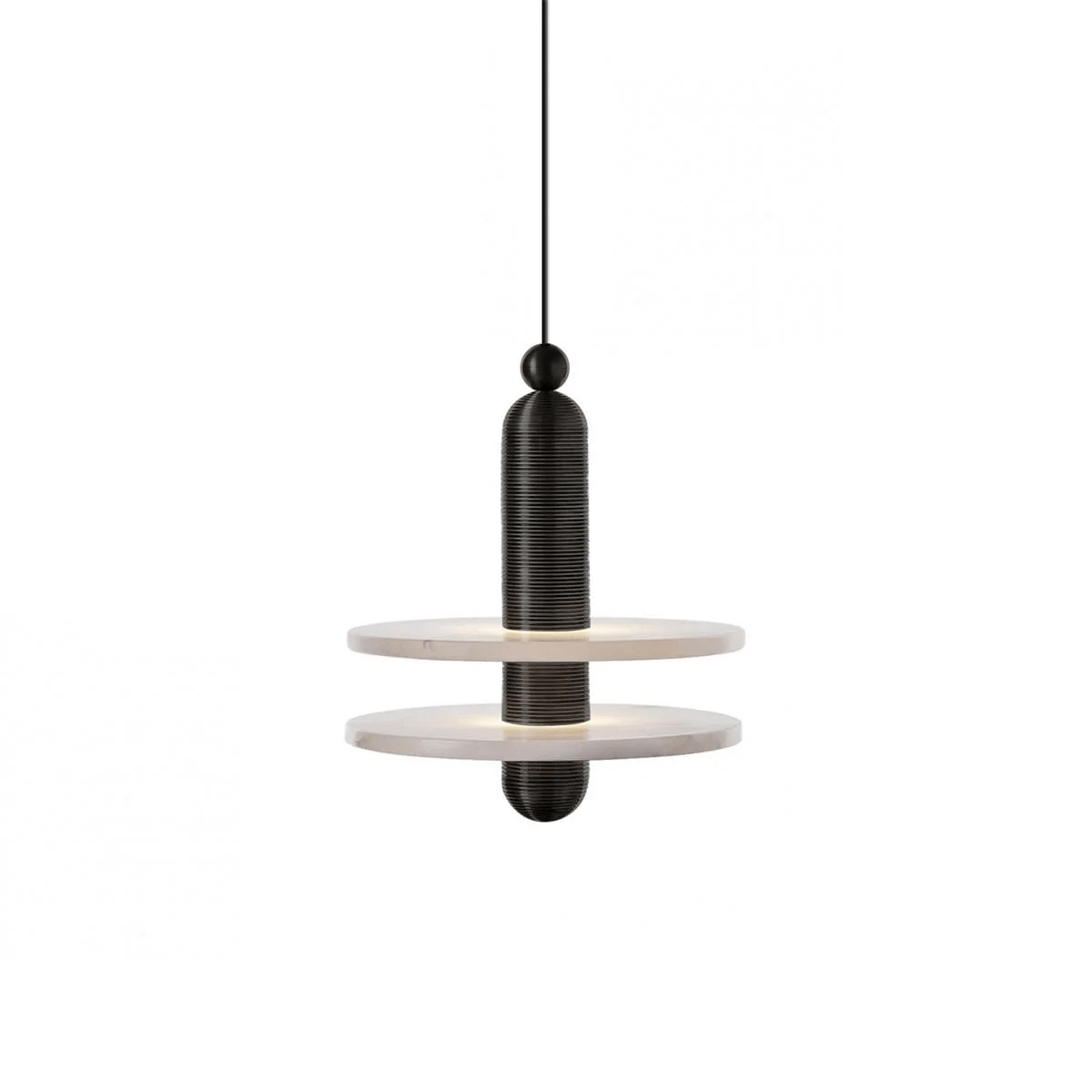 Orion Brushed Brass Alabaster Pendant Light - Blowlighting