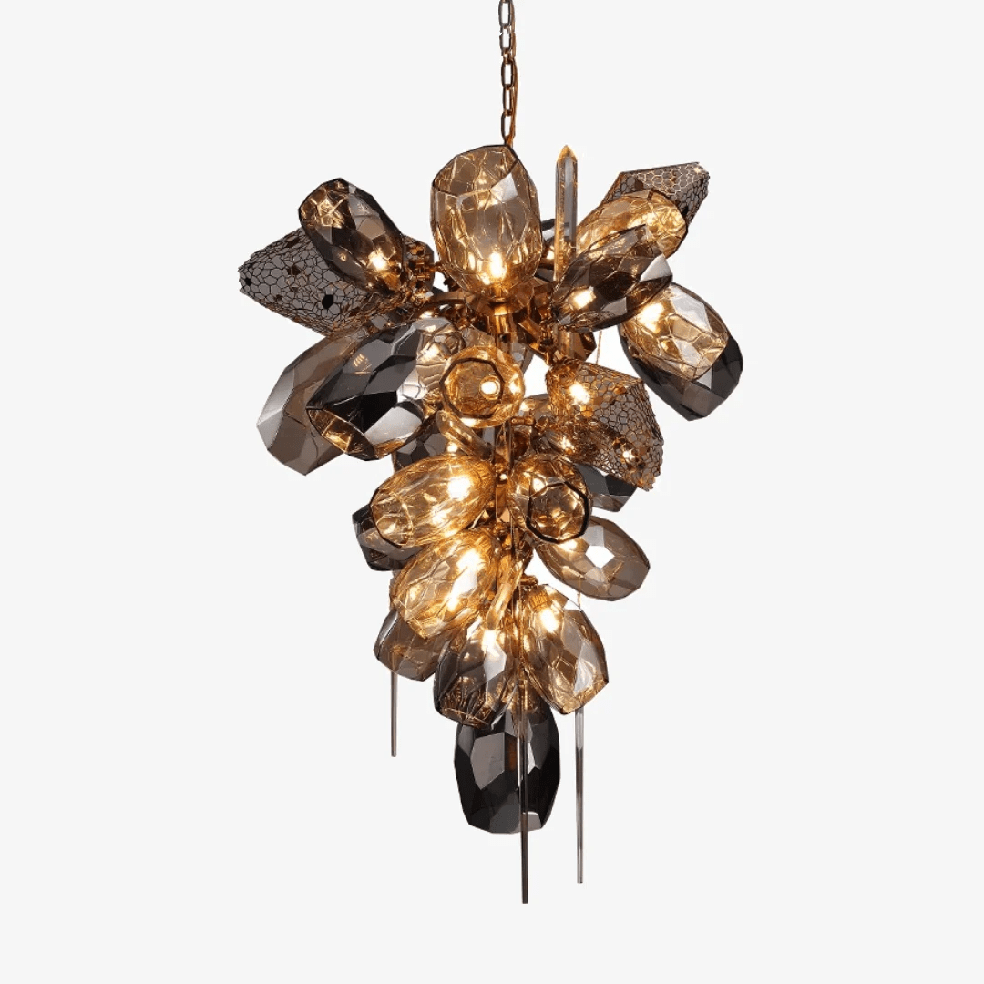 Aurora Chandelier Modern Glass Crystal Smoked Cluster - Neutralighting