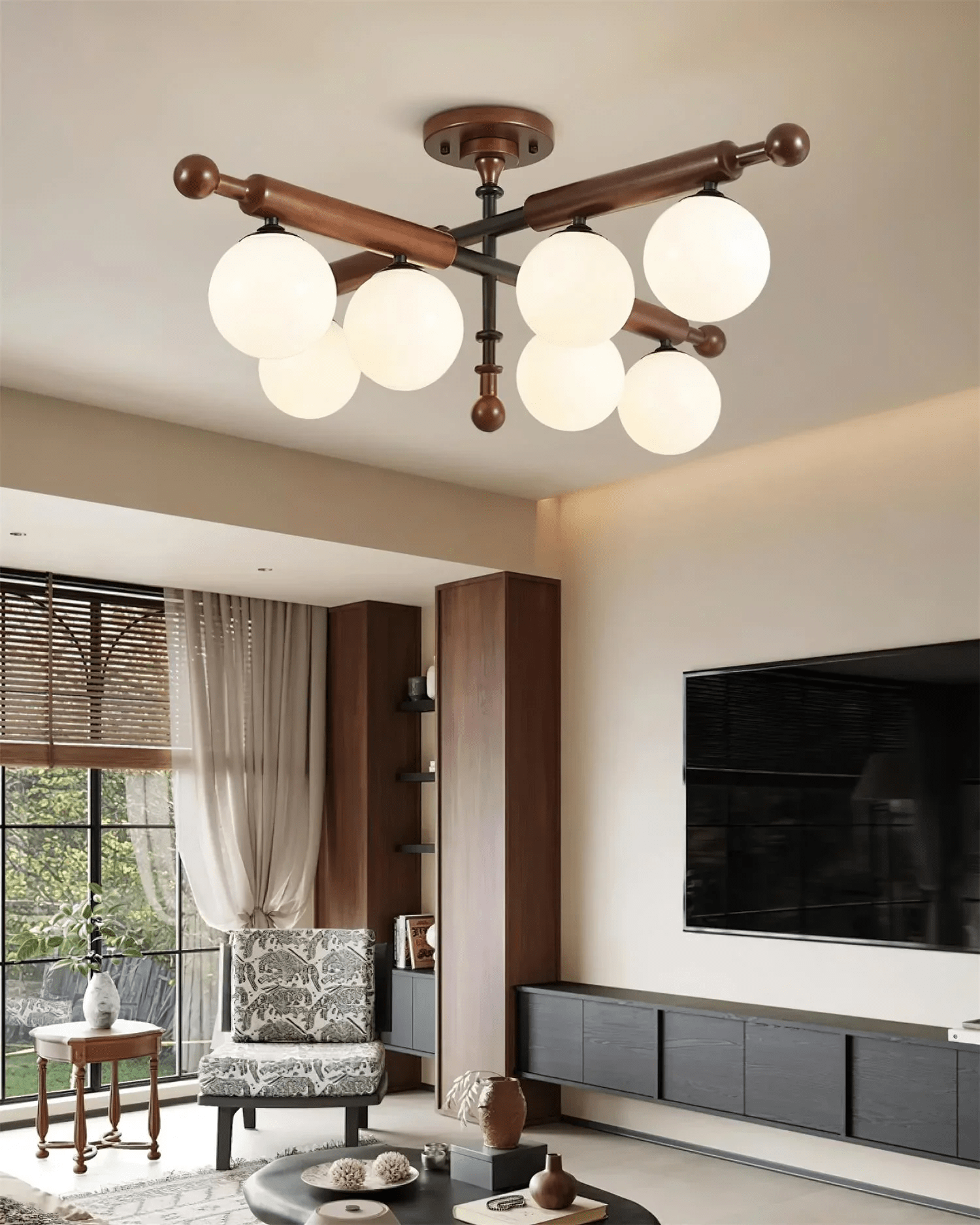 Rusticana Crossbeam Holz Deckenleuchte-Letslighting