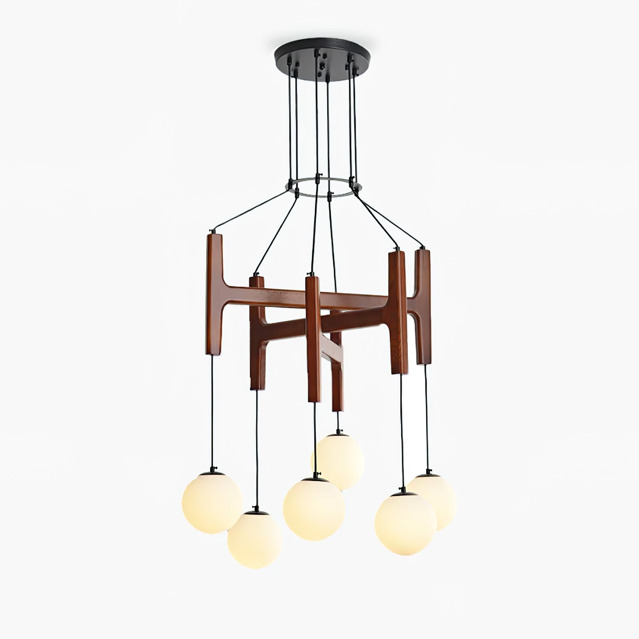 Xylocube Geometrische Pendelleuchte aus Holzkugel-Letslighting