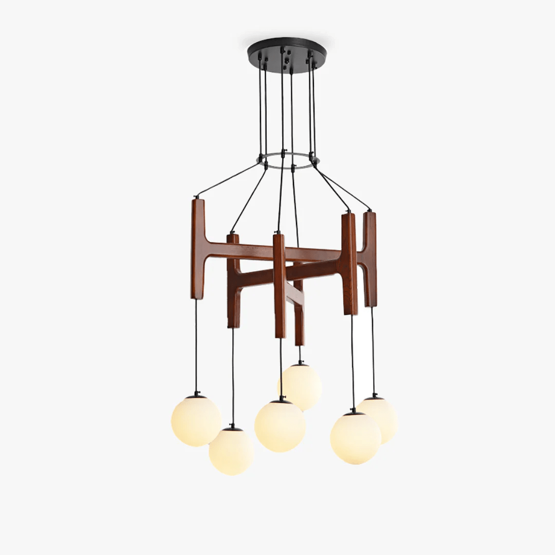 Xylocube Geometrische Pendelleuchte aus Holzkugel-Letslighting