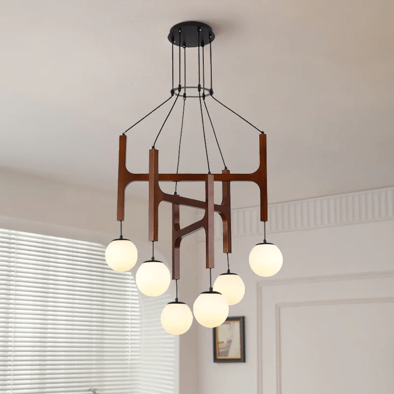 Xylocube Geometrische Pendelleuchte aus Holzkugel-Letslighting